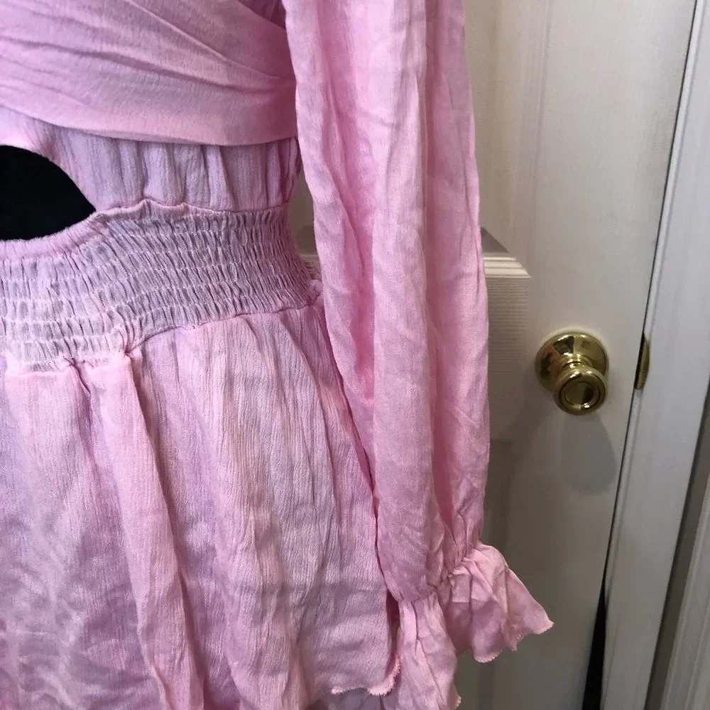 Pink ruffle wrap top dress, size xl - Picture 5 of 14